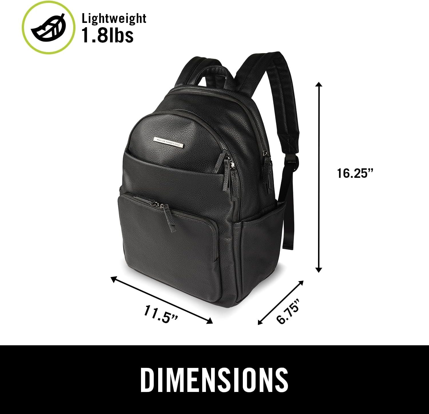 Kenneth Cole Reaction Marley Double Compartment Vegan Leather Womens 15" Laptop Fashion Backpack - Image 4