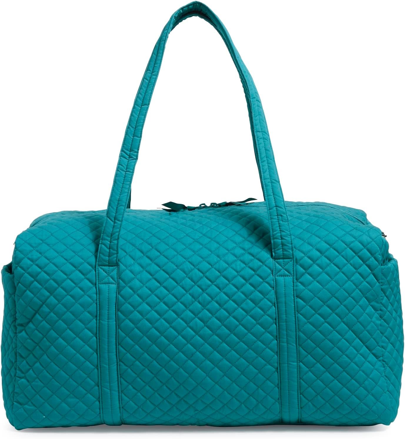 Vera Bradley Women's Cotton Large Travel Duffel Bag, Forever Green - Recycled Cotton, One Size - Image 4