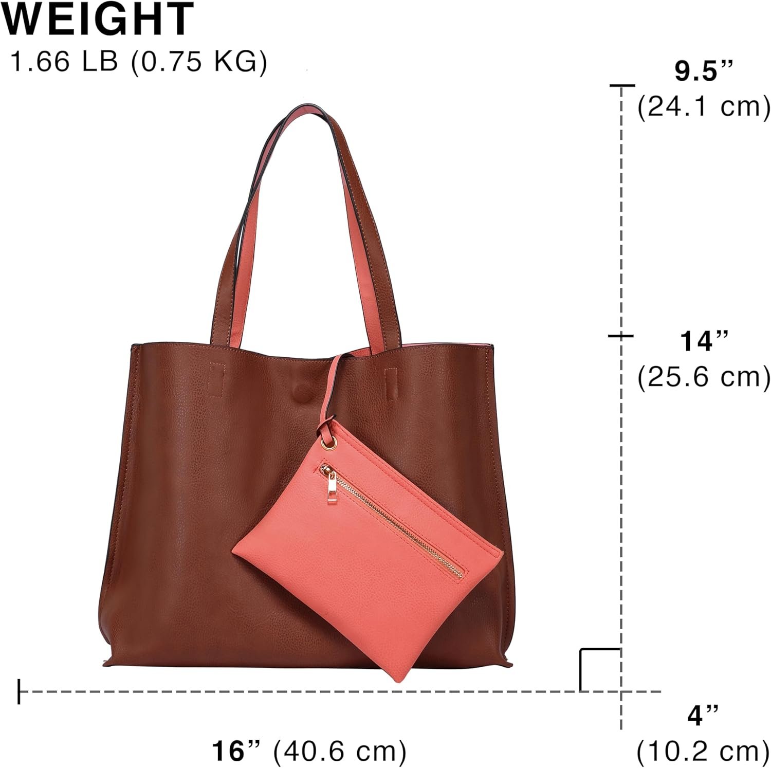 Stylish Reversible Tote Handbag H1842 - Image 4