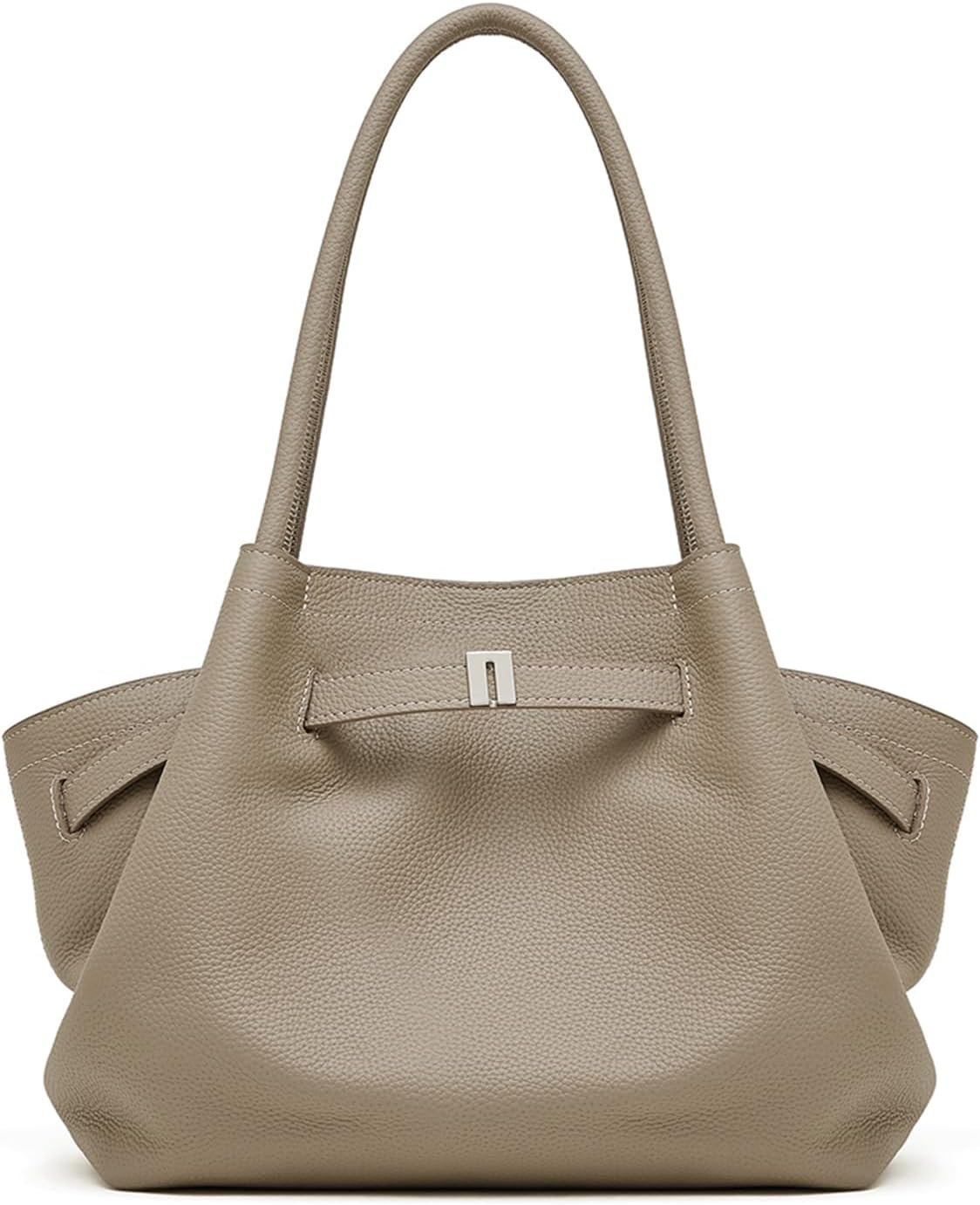 Leather Tote Bags for Women, Spacious Work Tote with Magnetic Closure Pocket, Minimalist Office Bags