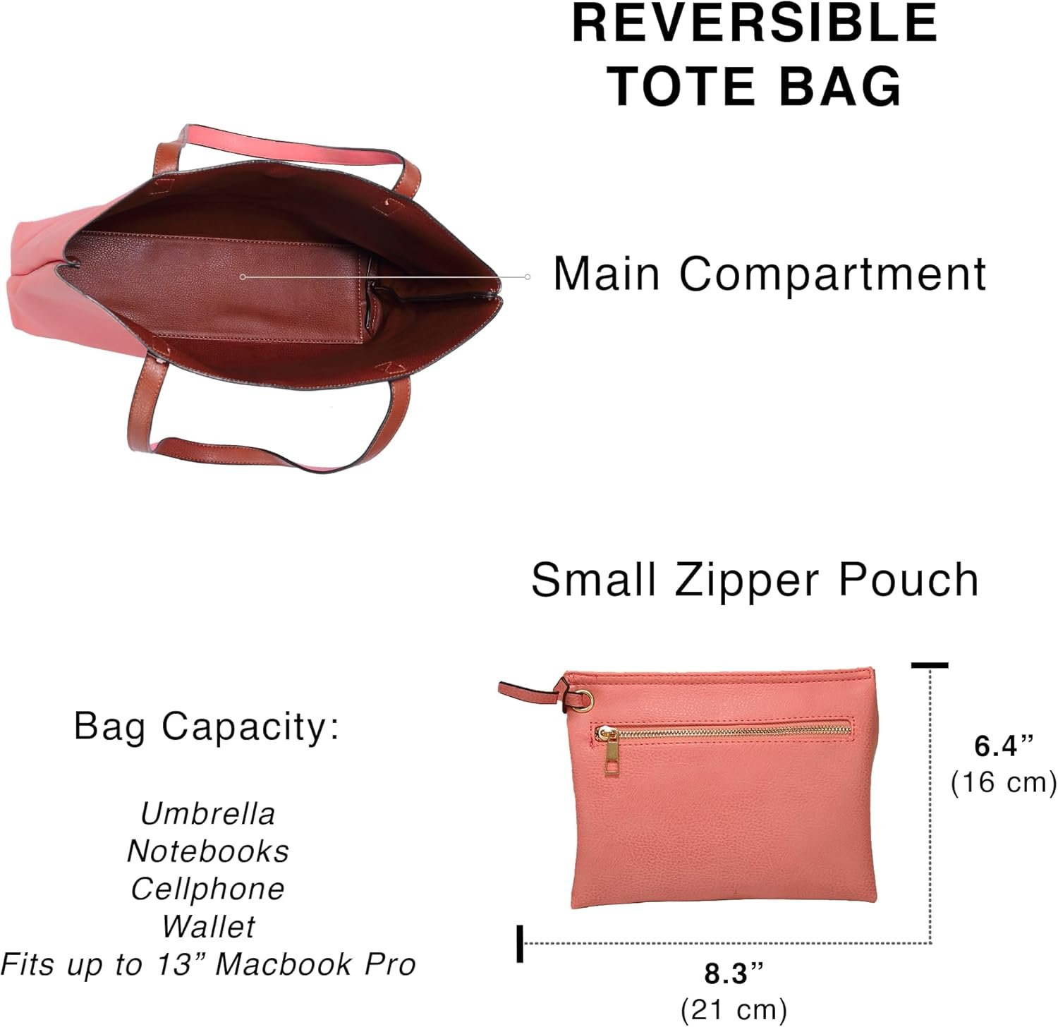 Stylish Reversible Tote Handbag H1842 - Image 5