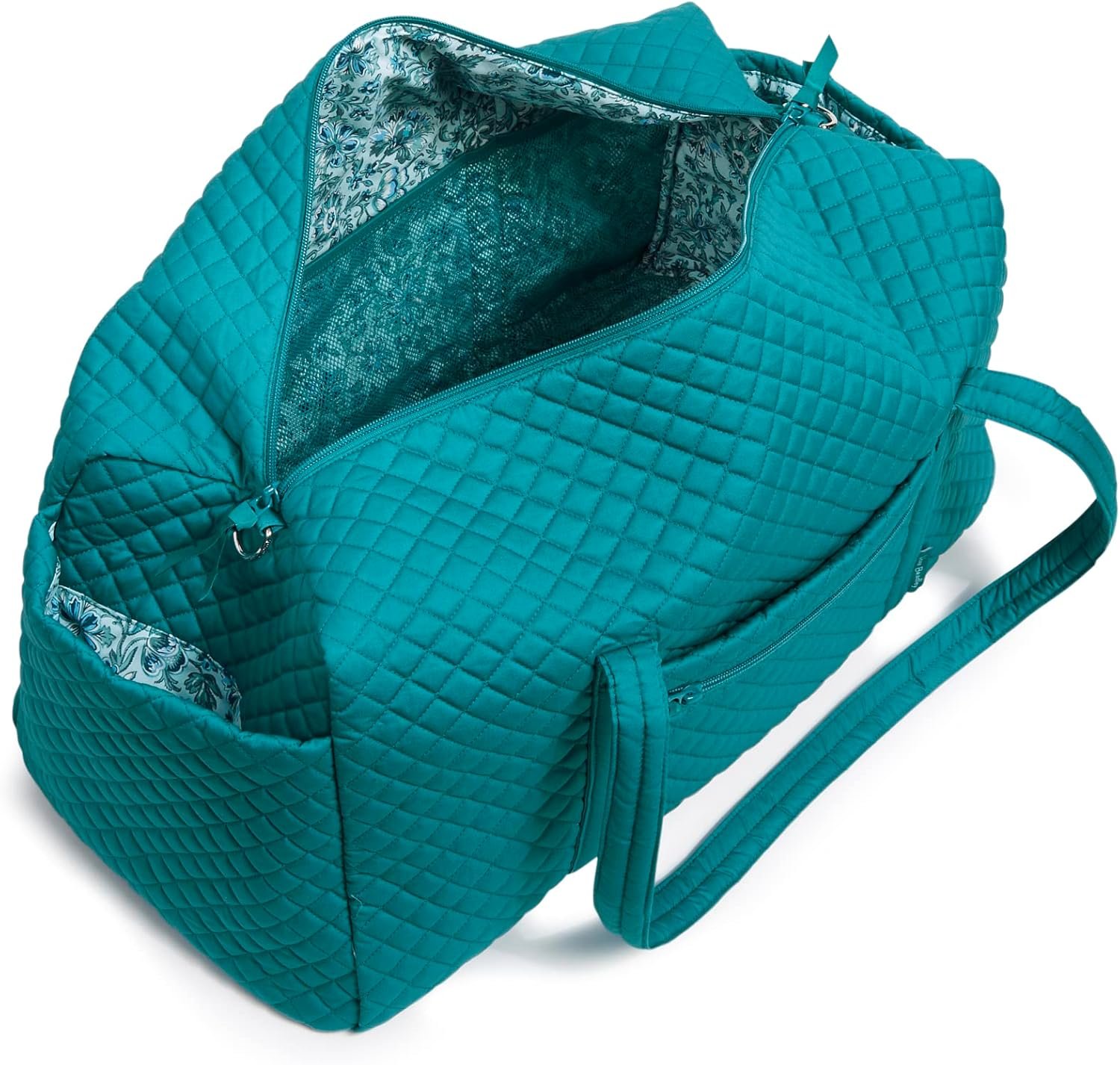 Vera Bradley Women's Cotton Large Travel Duffel Bag, Forever Green - Recycled Cotton, One Size - Image 3