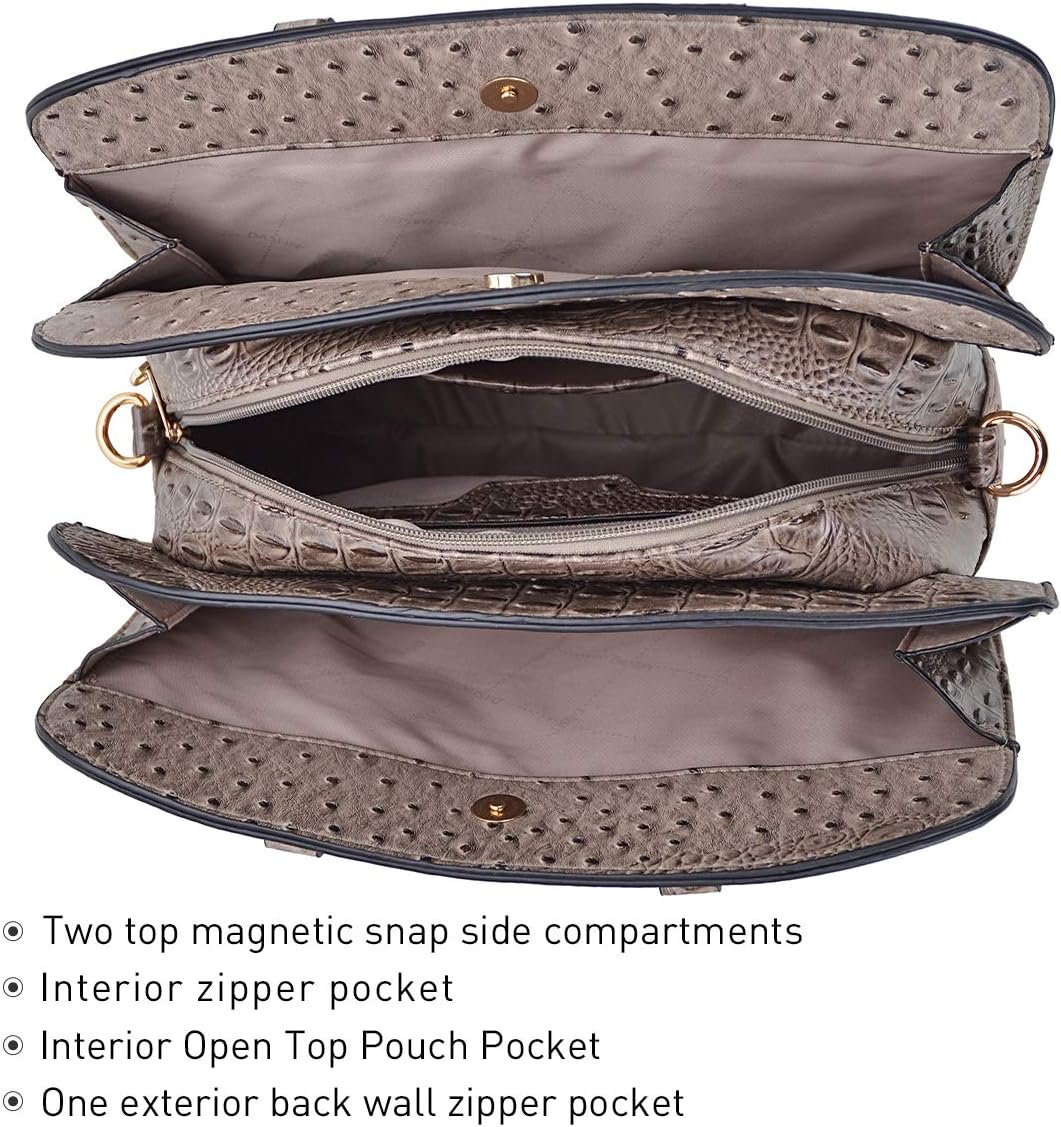 Women Handbag Wallet Tote Shoulder Hobo Bag Top Handle Satchel Purse Set 2pcs with 3 Compartments - Image 4