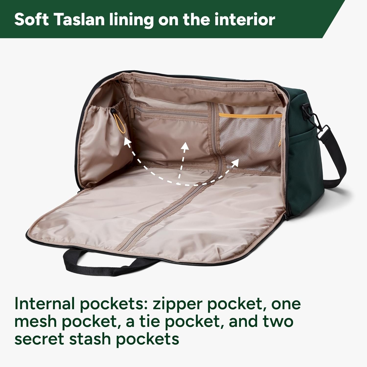 Halfday Convertible 2-in-1 Premium Garment Duffel Weekender Bag 45L | Wrinkle-Free Travel, Hanging Suit Compartment, Shoe Pockets, Trolley Sleeve. Balistic Nylon Carry-On, Palm - Image 3