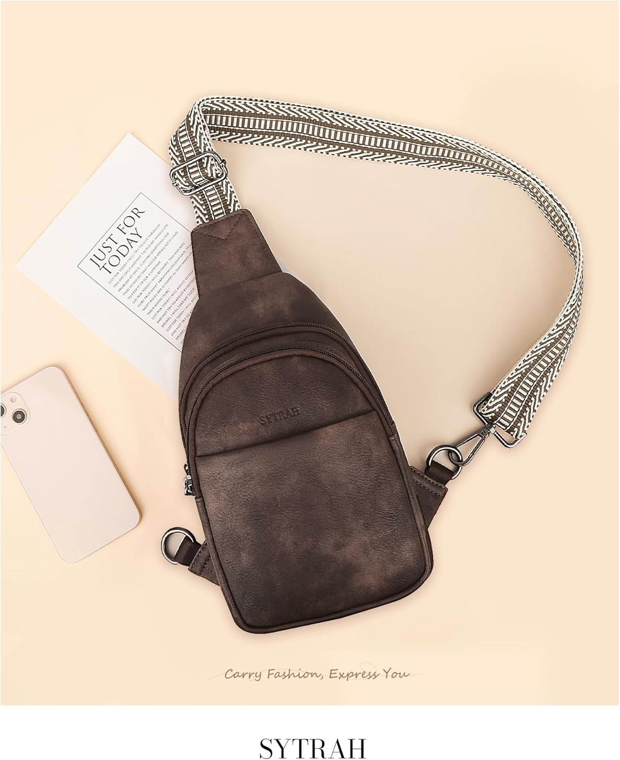 Sling Bag for Women, Crossbody Bags Purse for Women Trendy Vegan Leather Fanny Pack with Adjustable Strap - Image 8