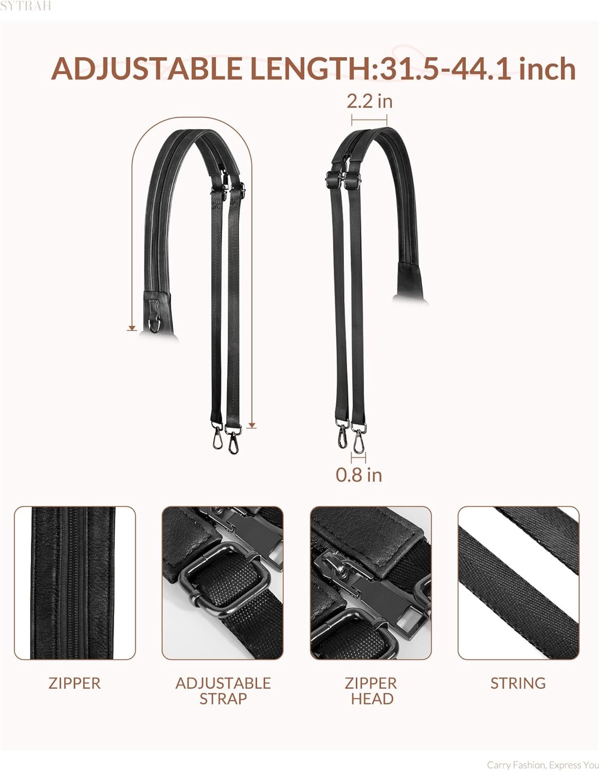 Sling Bag for Women, Crossbody Bags for Women Trendy Crossbody Purse Vegan Leather Sling Backpack Chest Bag with Dual Purpose Strap, Pure Black - Image 9