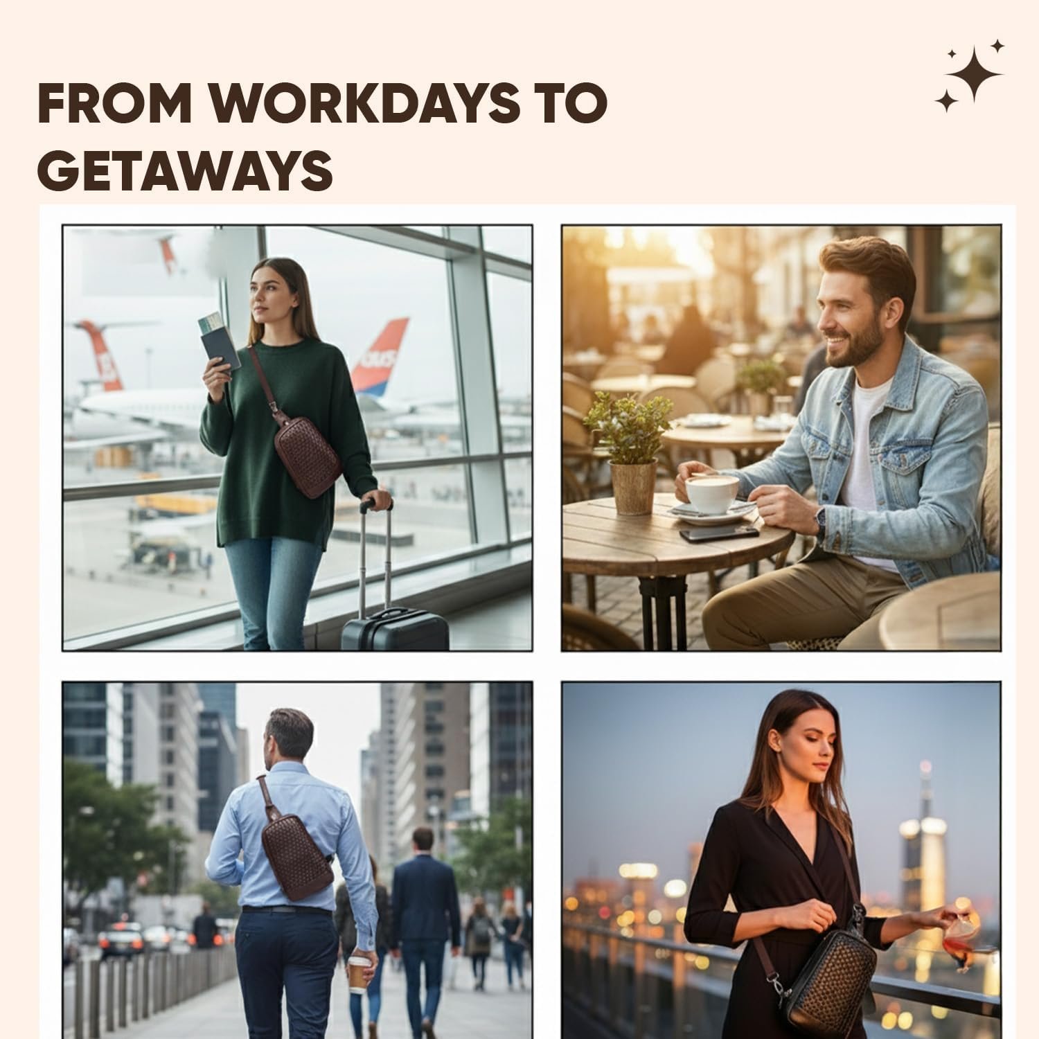 Genuine Leather Crossbody Shoulder Bag – Premium Unisex Everyday Bag with Adjustable Strap, Compact Yet Spacious for Travel, Work & Daily Use – Brown - Image 2