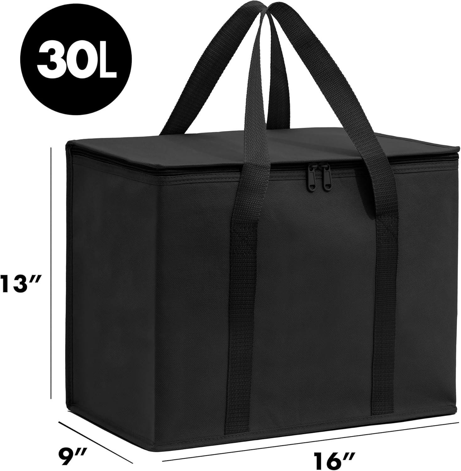 Carrywell (Not Made In China) Insulated Reusable Grocery Bags, Catering and Delivery Bag For Hot and Cold Food, Collapsible Thermal Tote For Doordash - Image 2