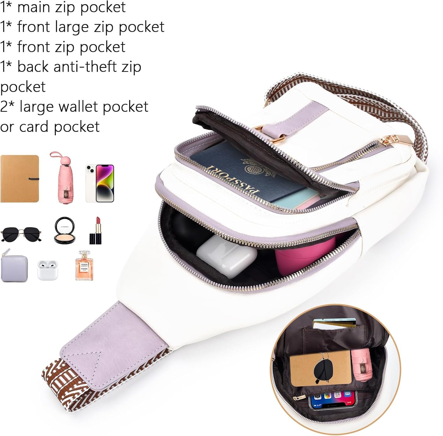 Crossbody Bags for Women Mothers Day Gifts for Mom Her Wife Birthday Gifts Small Sling Bag Leather Fanny Packs for Travel - Image 3