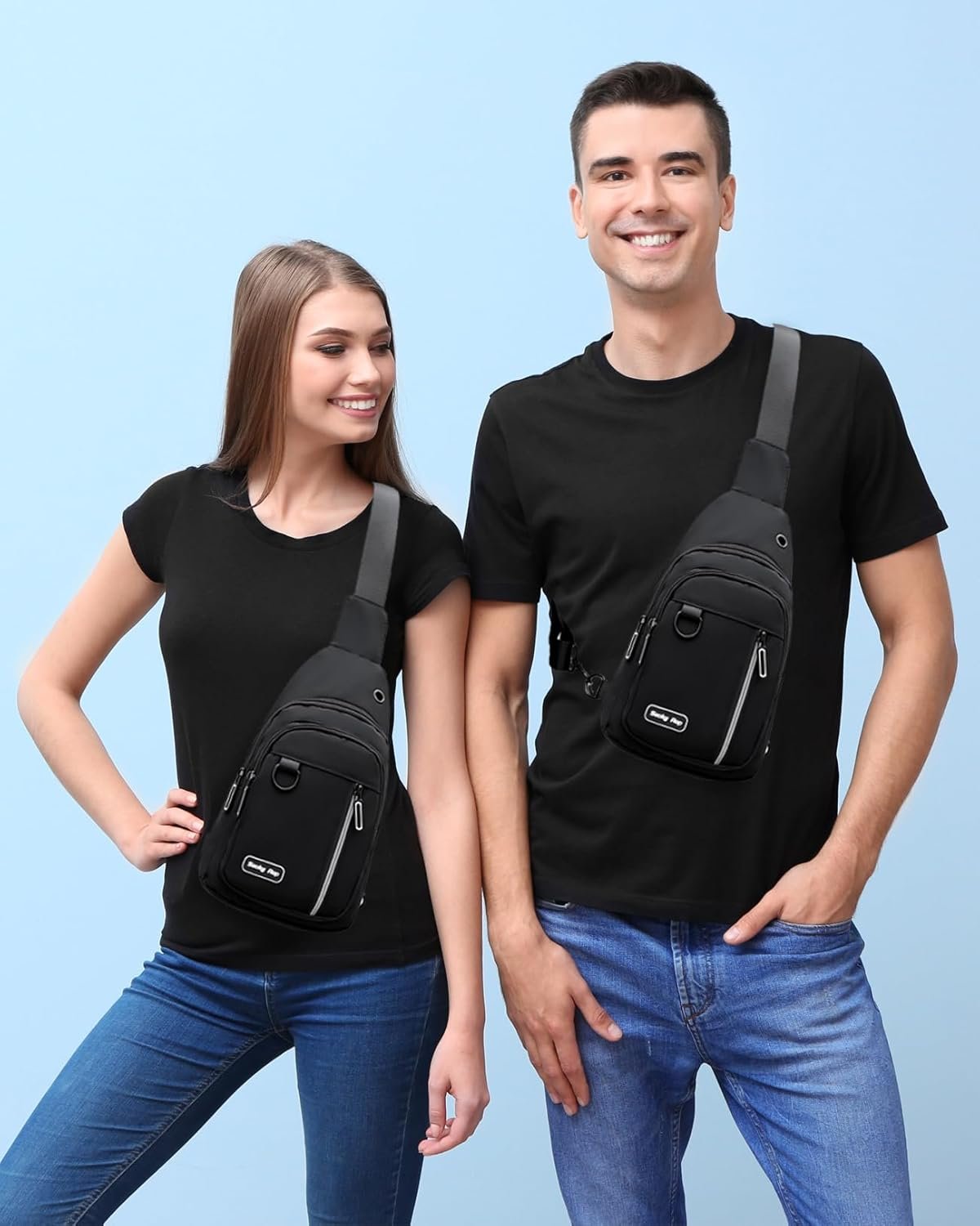 Seoky Rop Sling Bag for Women Men One Shoulder Crossbody Bag Backpack Fanny Pack Cross Body Bags for Travel Day Trip Black - Image 6