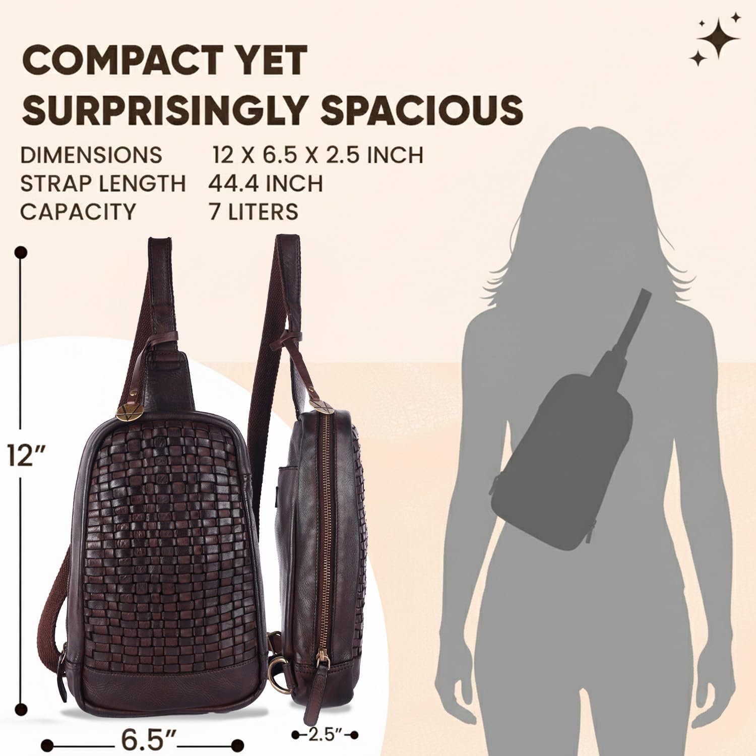 Genuine Leather Crossbody Shoulder Bag – Premium Unisex Everyday Bag with Adjustable Strap, Compact Yet Spacious for Travel, Work & Daily Use – Brown - Image 6