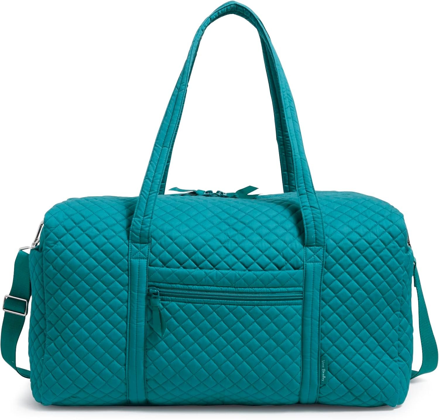 Vera Bradley Women's Cotton Large Travel Duffel Bag, Forever Green - Recycled Cotton, One Size