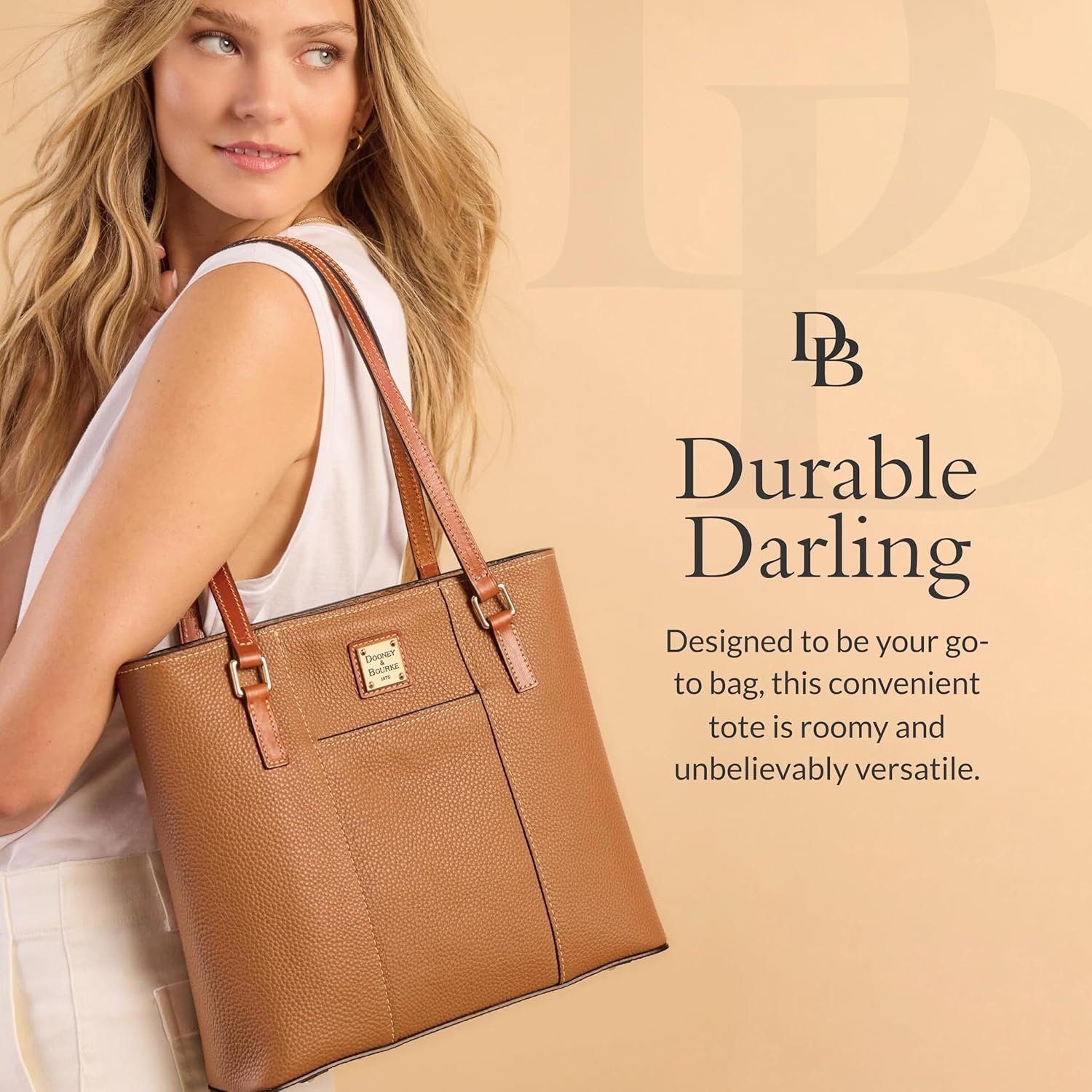 Dooney & Bourke Women's Small Lexington Tote in Pebble Grain Leather, Handbag with Long Leather Shoulder Straps - Image 2