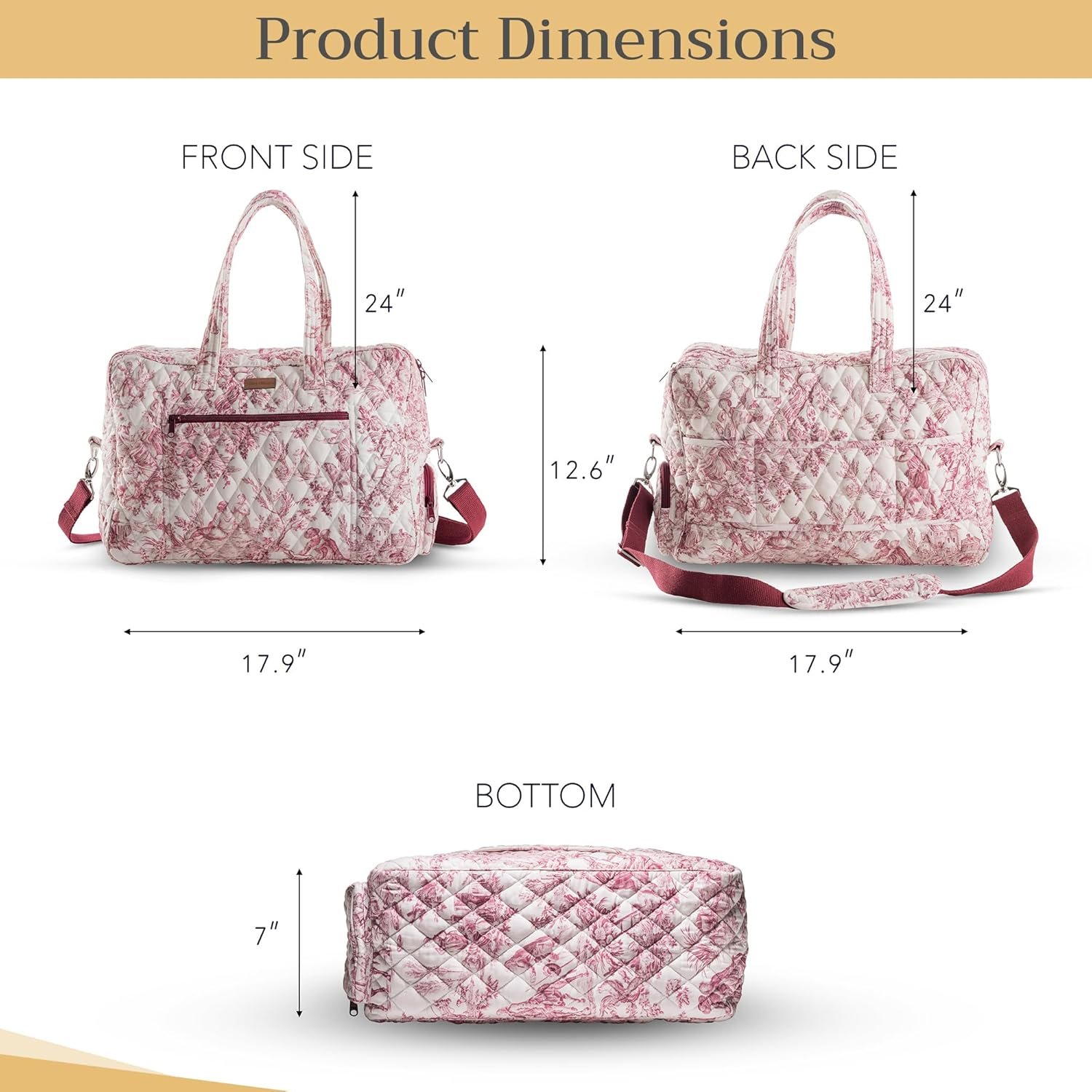 Maison d' Hermine Weekender Bags for Women Cotton Quilted Duffel Overnight Luggage Weekend Bag for Men Gym Gifts Travel - Image 5