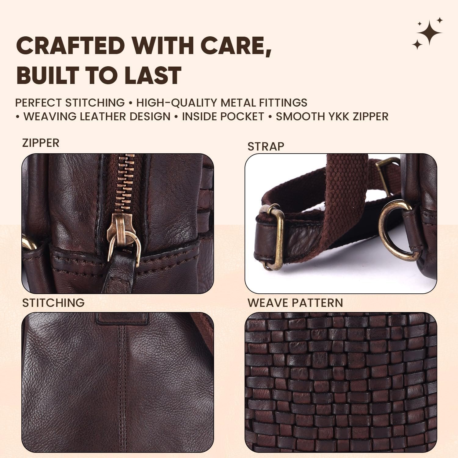 Genuine Leather Crossbody Shoulder Bag – Premium Unisex Everyday Bag with Adjustable Strap, Compact Yet Spacious for Travel, Work & Daily Use – Brown - Image 5