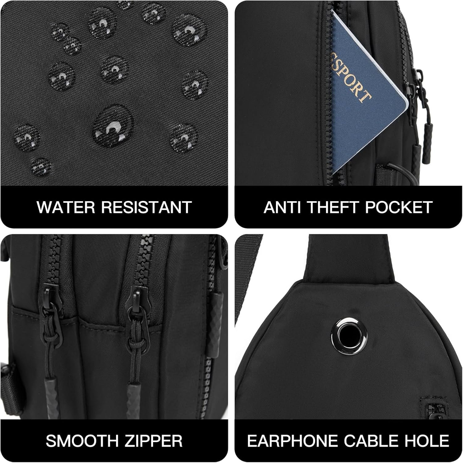 Small Sling Bag Crossbody Bag for Women with 4 Pockets Cross Body Fanny Pack Womens Chest Bag for Outdoors Traveling - Image 6