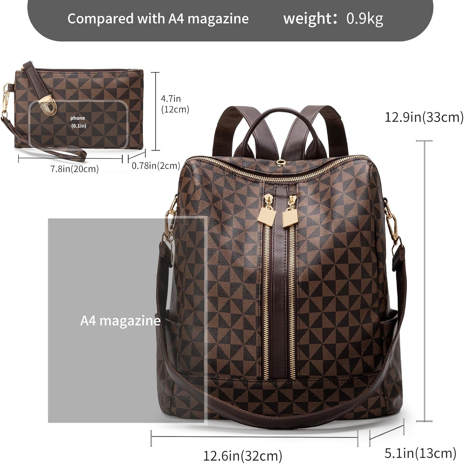 Womens Backpack Purse Leather Anti-theft Large Fashion Designer Travel Backpack Bag Men's Backpack Shoulder Bags - Image 3