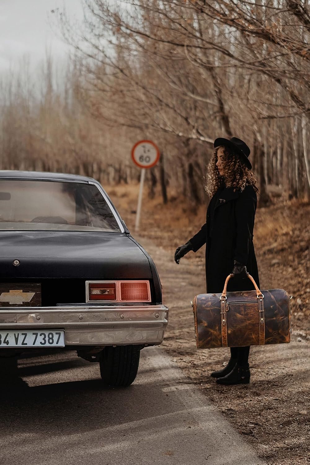 Leather Duffel Bag for Men & Women Travel, Weekend, Overnight, Gym Bag - Image 2
