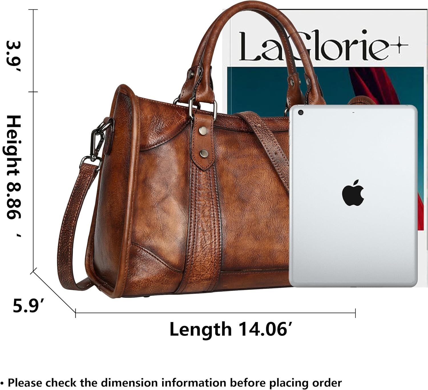 Iswee Satchel Bags for Women Genuine Shoulder Bag Leather Handbags Hobo Crossbody Bags Vintage Purse Tote Bag - Image 4