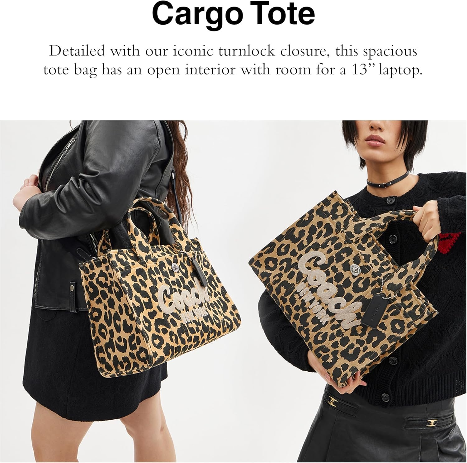 Coach Cargo Tote Bag with Bow Print - Image 3