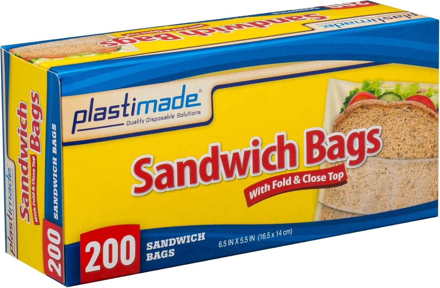 Sandwich Bags With Fold & Close Top (6.5 in X 5.5) in 200 Count Pack of 4 - Image 4