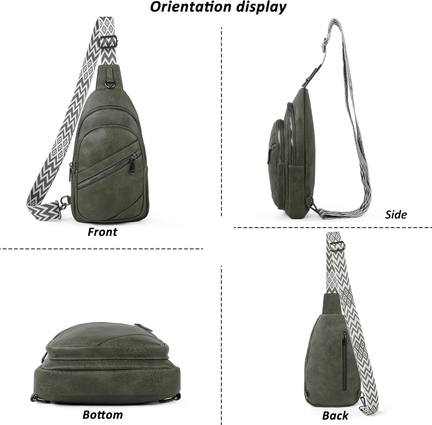 TANTOMI Sling Bag Crossbody Bags for Women Leather Cross Body Bag Trendy Fanny Pack Chest Travel Purse with Adjustable Strap - Image 6