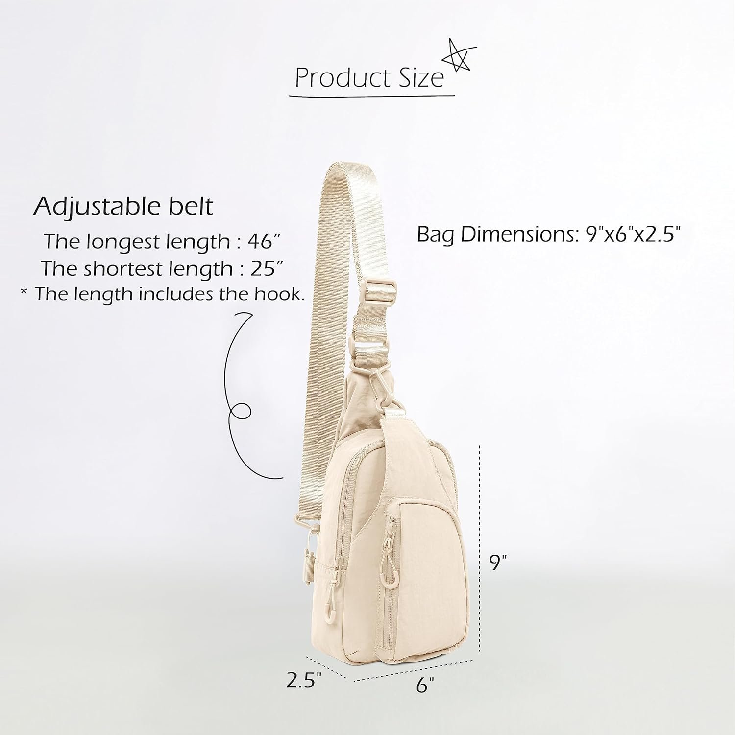 ODODOS Daily Sling Bag with Adjustable Straps Crossbody Chest Bag Lightweight Small Backpack for Casual Traveling Hiking - Image 6