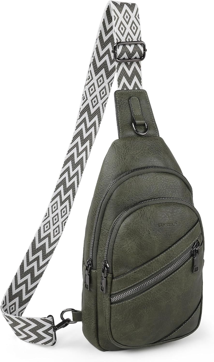 TANTOMI Sling Bag Crossbody Bags for Women Leather Cross Body Bag Trendy Fanny Pack Chest Travel Purse with Adjustable Strap