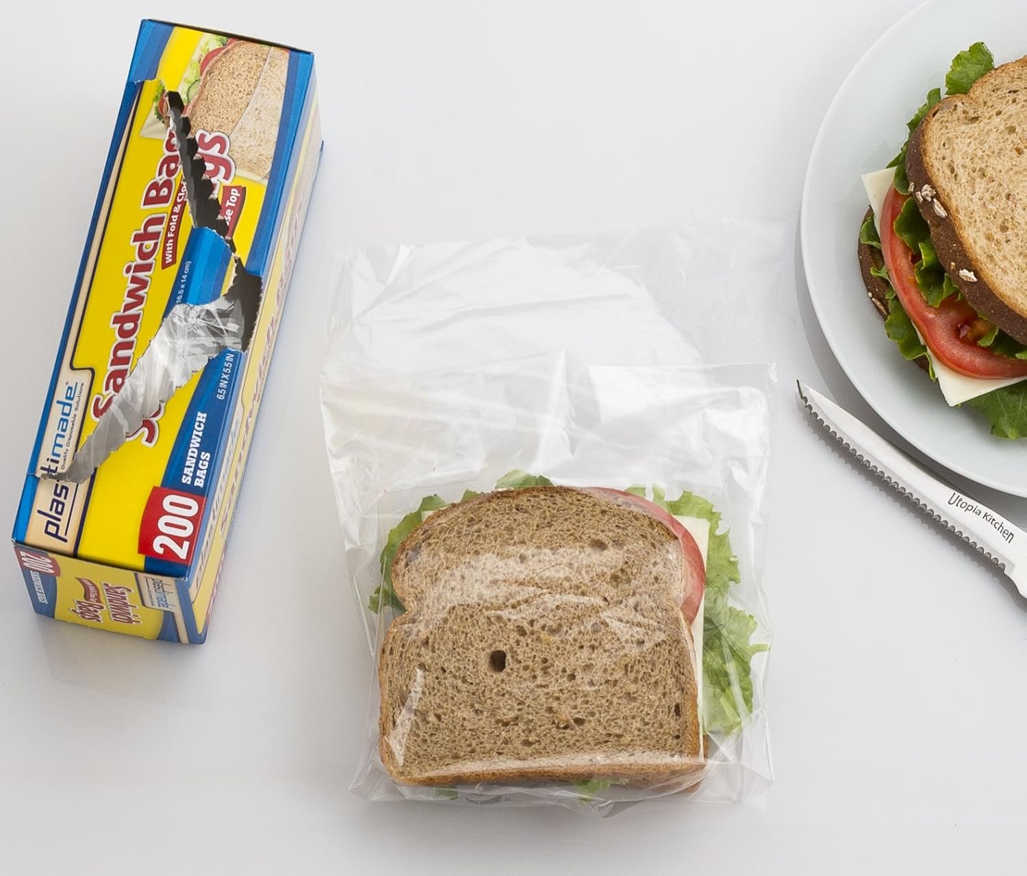 Sandwich Bags With Fold & Close Top (6.5 in X 5.5) in 200 Count Pack of 4 - Image 3