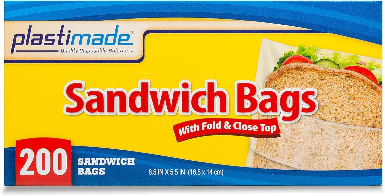 Sandwich Bags With Fold & Close Top (6.5 in X 5.5) in 200 Count Pack of 4 - Image 2