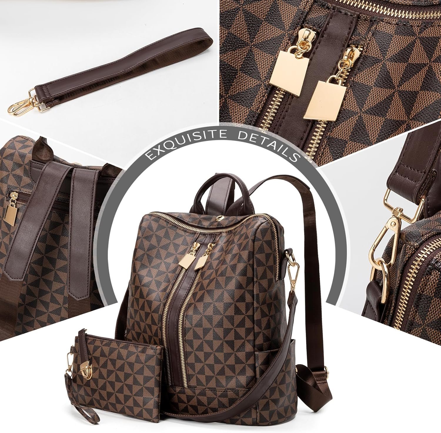 Womens Backpack Purse Leather Anti-theft Large Fashion Designer Travel Backpack Bag Men's Backpack Shoulder Bags - Image 4