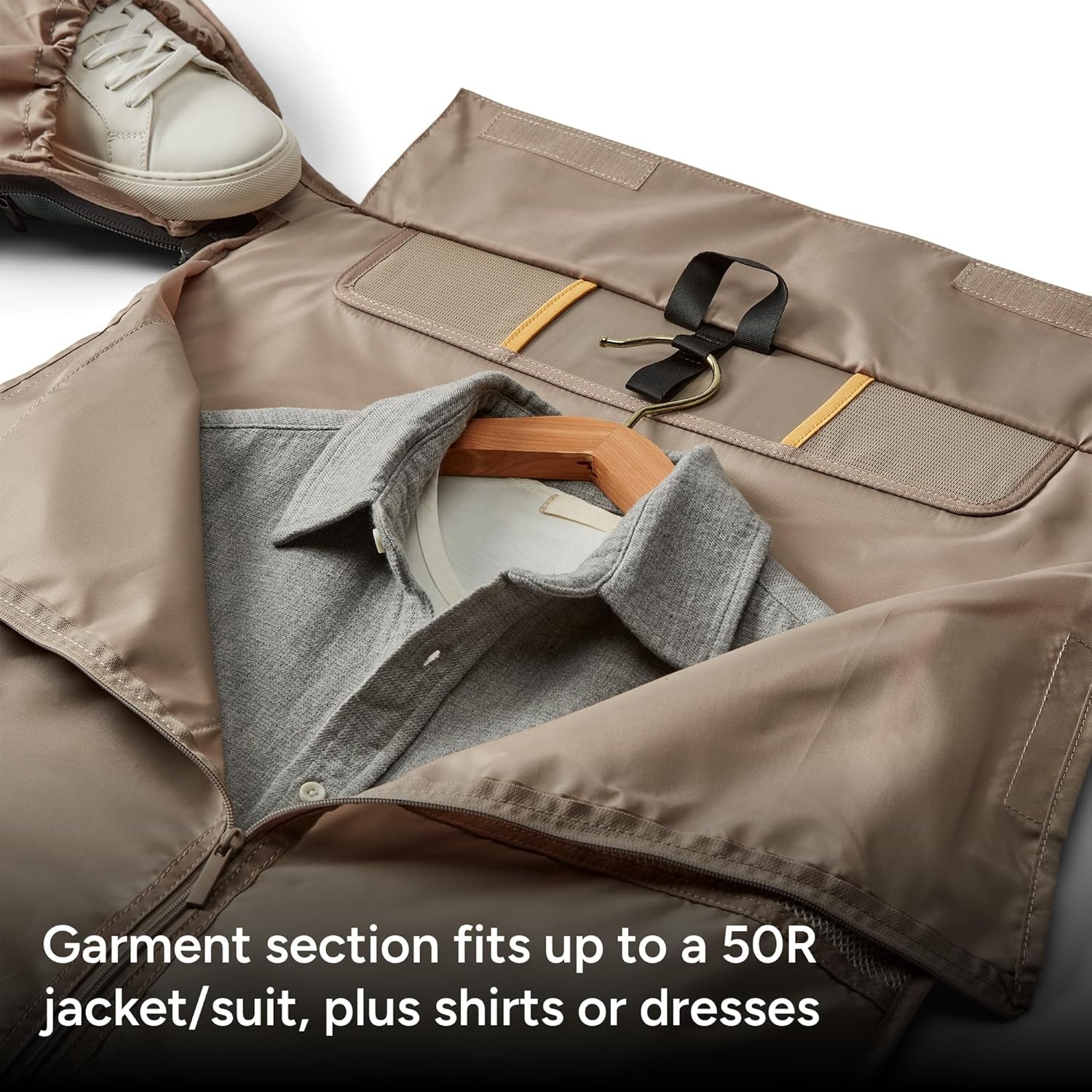 Halfday Convertible 2-in-1 Premium Garment Duffel Weekender Bag 45L | Wrinkle-Free Travel, Hanging Suit Compartment, Shoe Pockets, Trolley Sleeve. Balistic Nylon Carry-On, Palm - Image 2