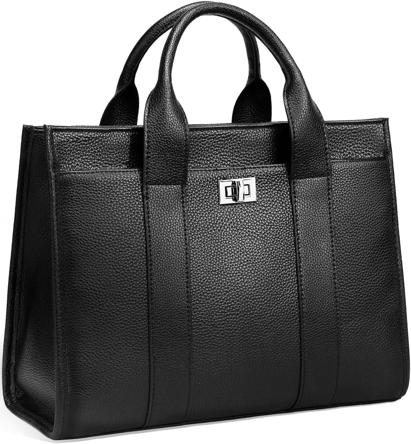 Genuine Leather Tote Bag for Women: Leather Work Bag with Compartments Handbags - Ladies Crossbody Shoulder Medium Purse