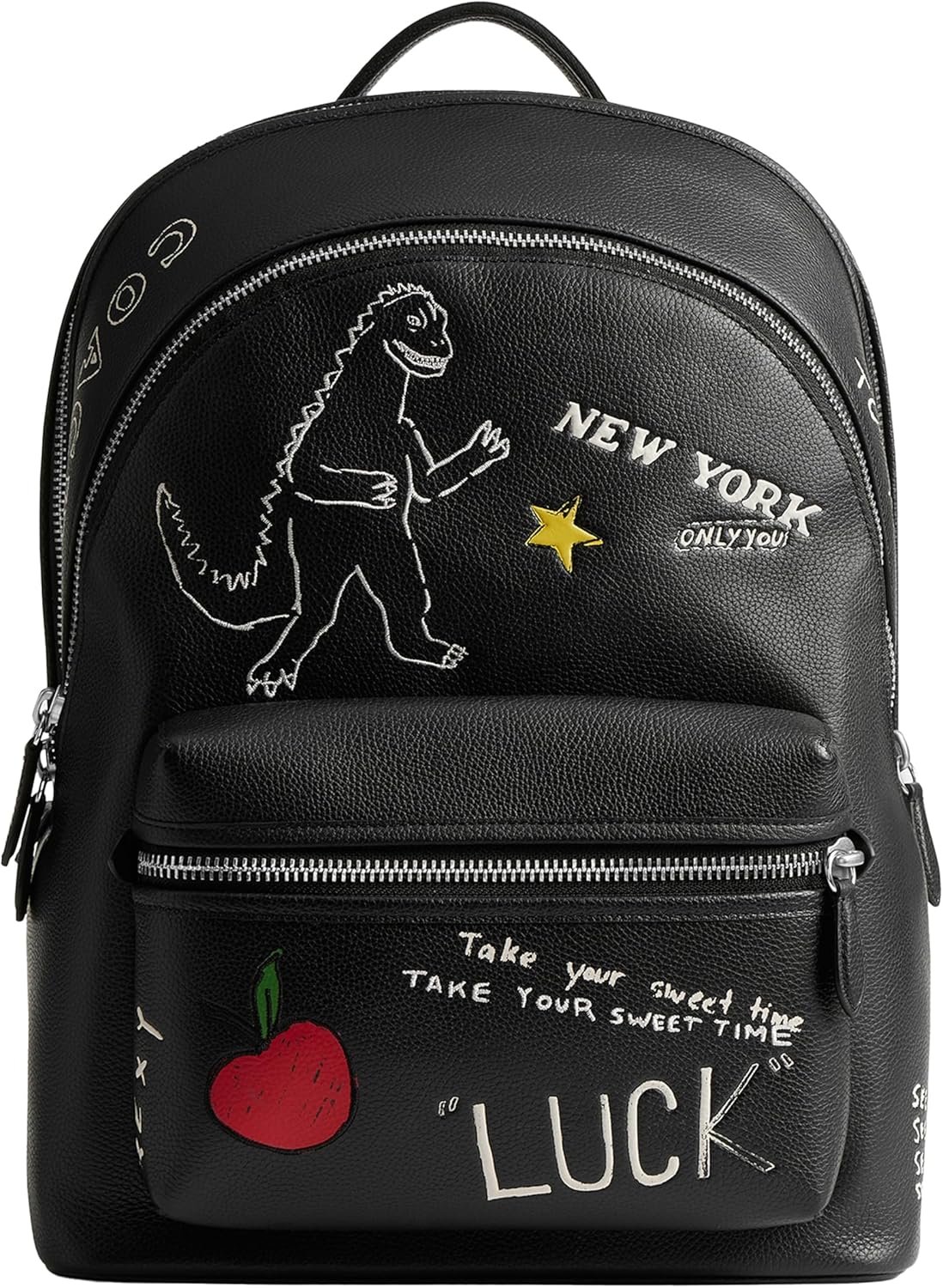 COACH Charter Backpack with Sketch Print, Black Multi One Size